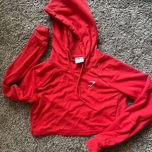 Gymshark XS cropped red hoodie